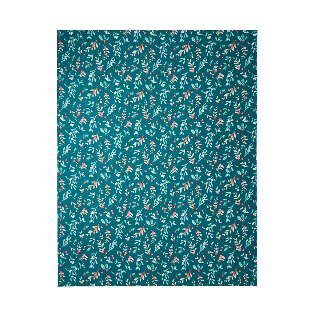 Catherine Lansfield Christmas Holly & Mistletoe Green Tablewear