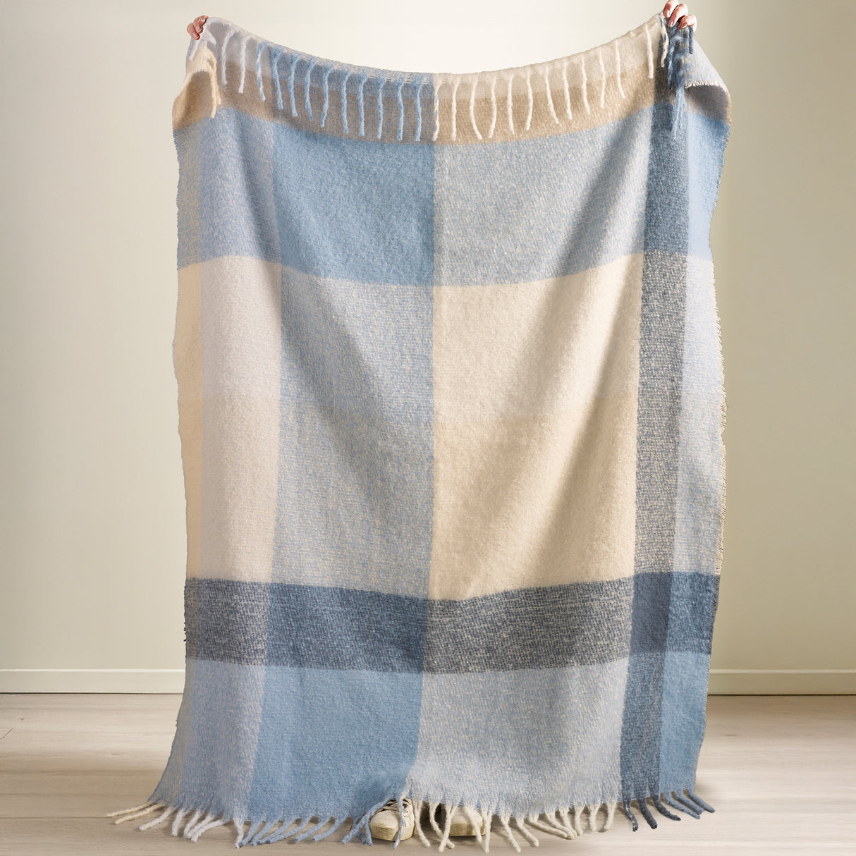 Catherine Lansfield Faux Mohair Check 130cm x 170cm Throws