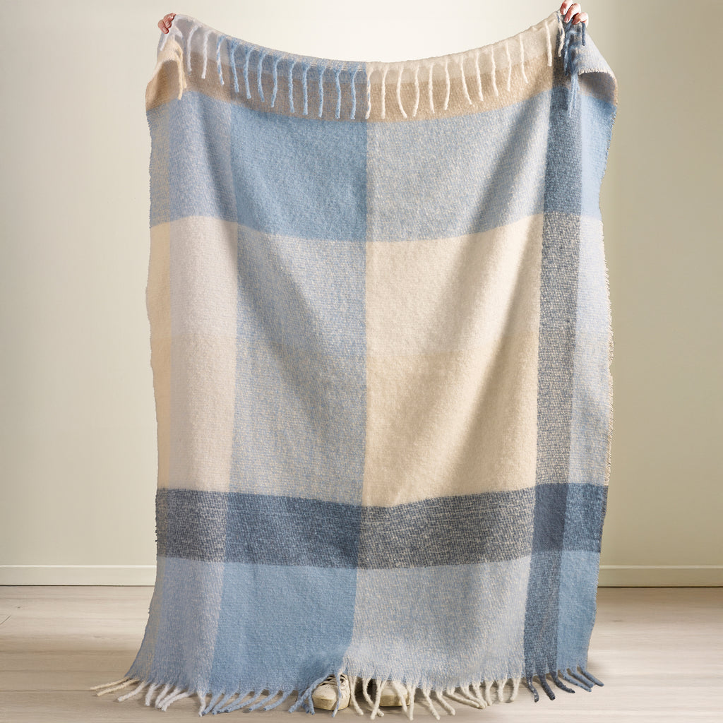 Catherine Lansfield Faux Mohair Check 130cm x 170cm Throws