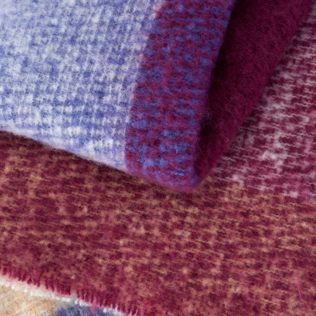 Catherine Lansfield Faux Mohair Check Plum 130cm x 170cm Throw