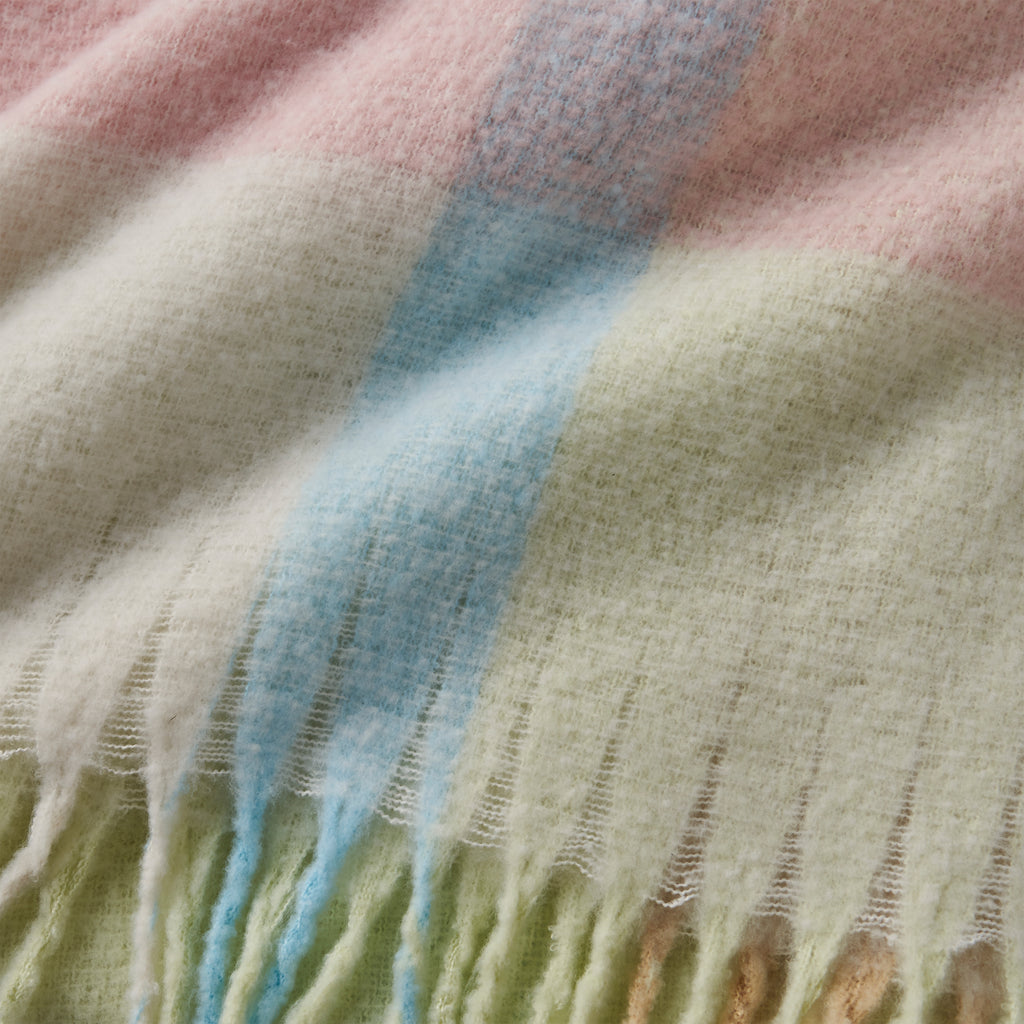 Catherine Lansfield Faux Mohair Check 130cm x 170cm Throws