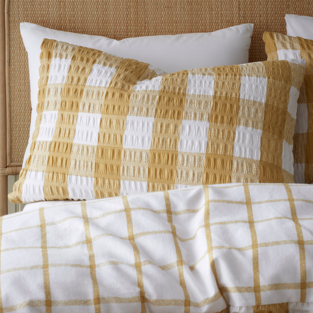 Catherine Lansfield Brushed Seersucker Gingham Duvet Set