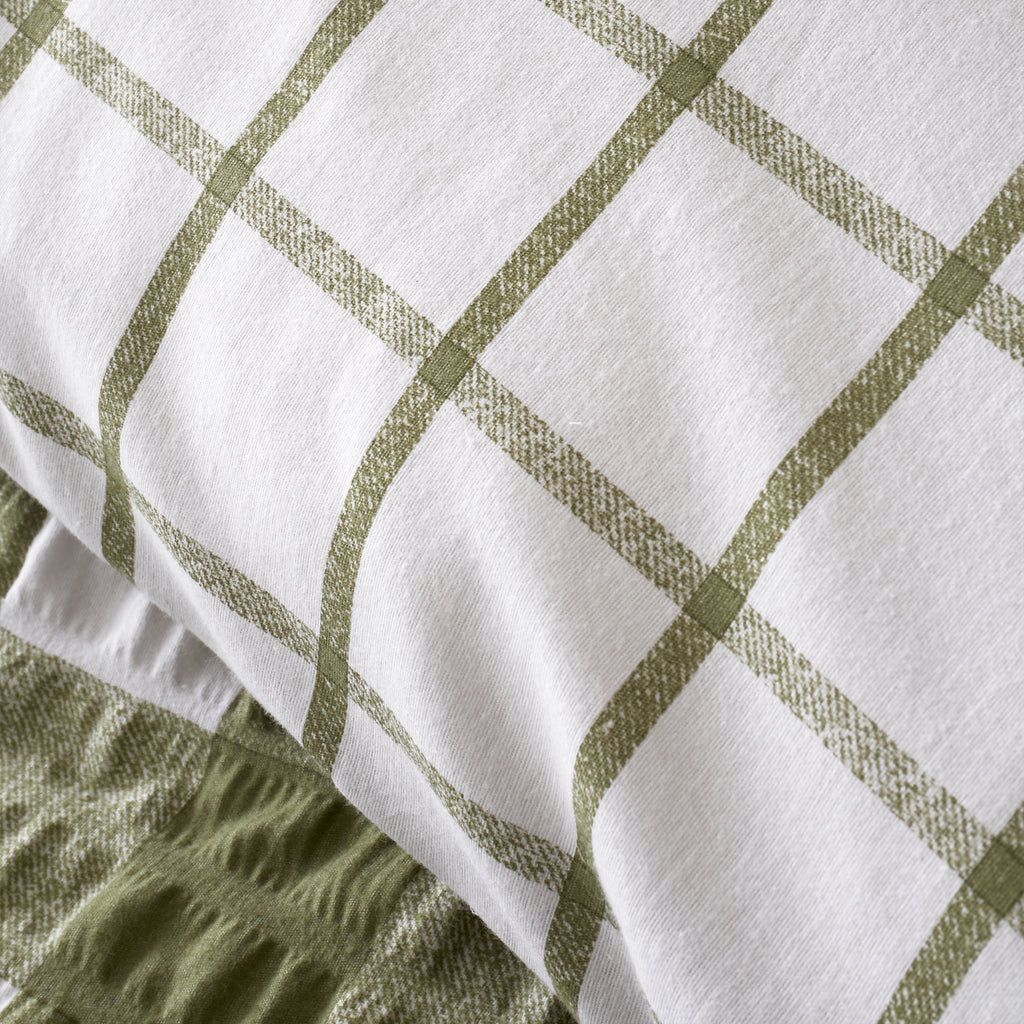 Catherine Lansfield Brushed Seersucker Gingham Duvet Set