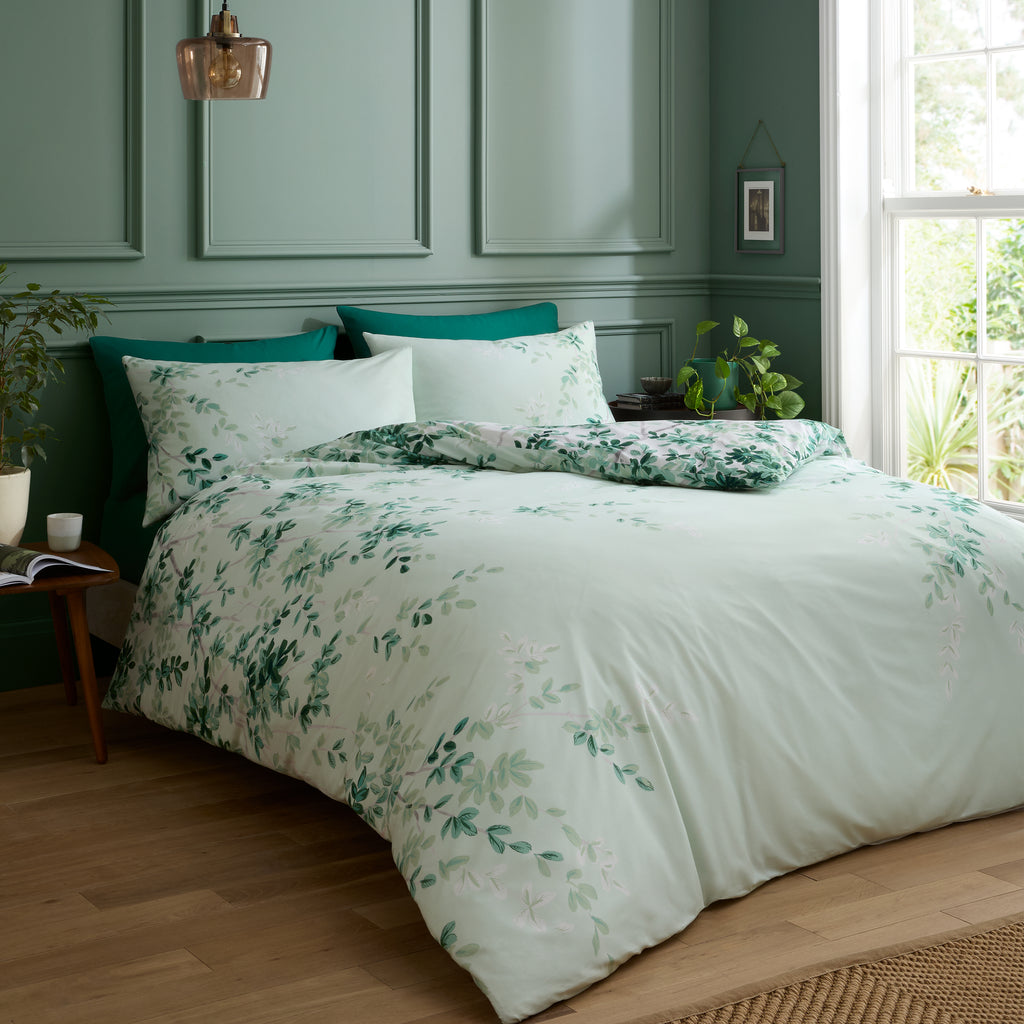 Royal Horticultural Society Scenic Leaves Green Duvet Set