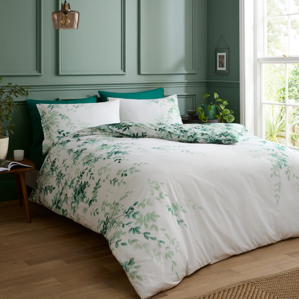 Royal Horticultural Society Scenic Leaves Green Duvet Set