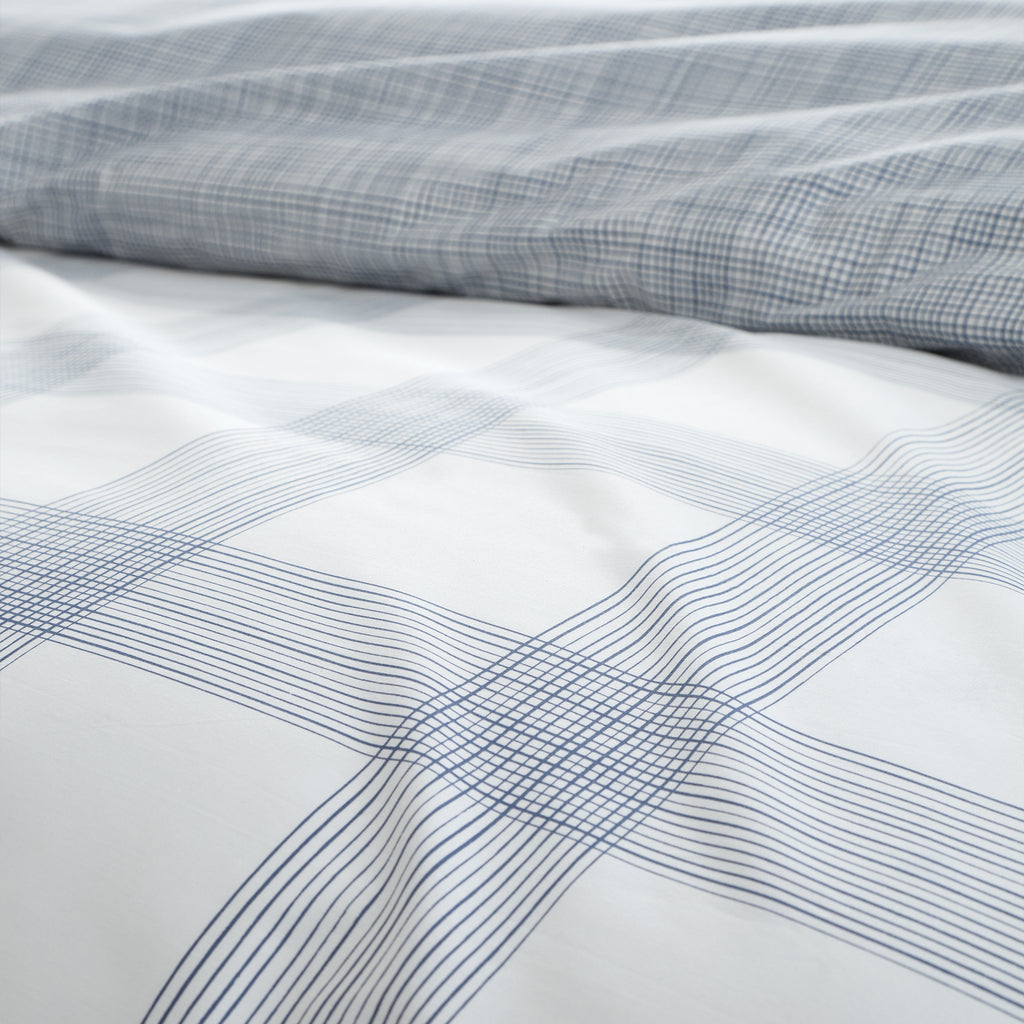 Bianca Marlow Check Blue Duvet Set