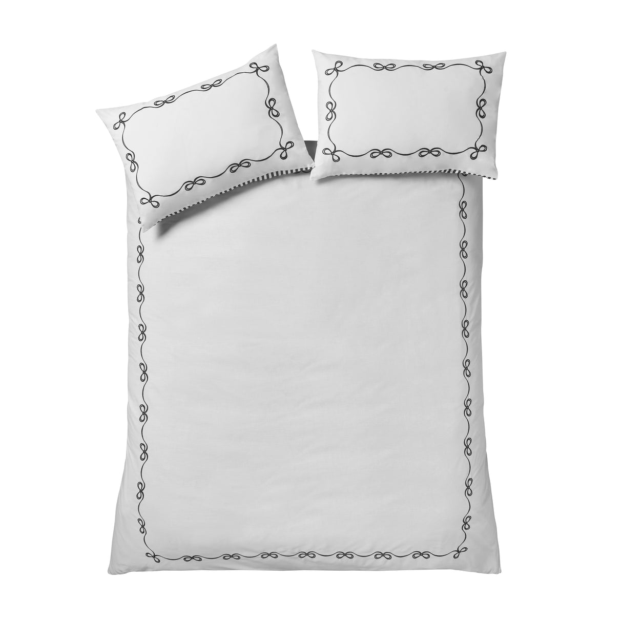 Catherine Lansfield Bow Embroidery Duvet Set