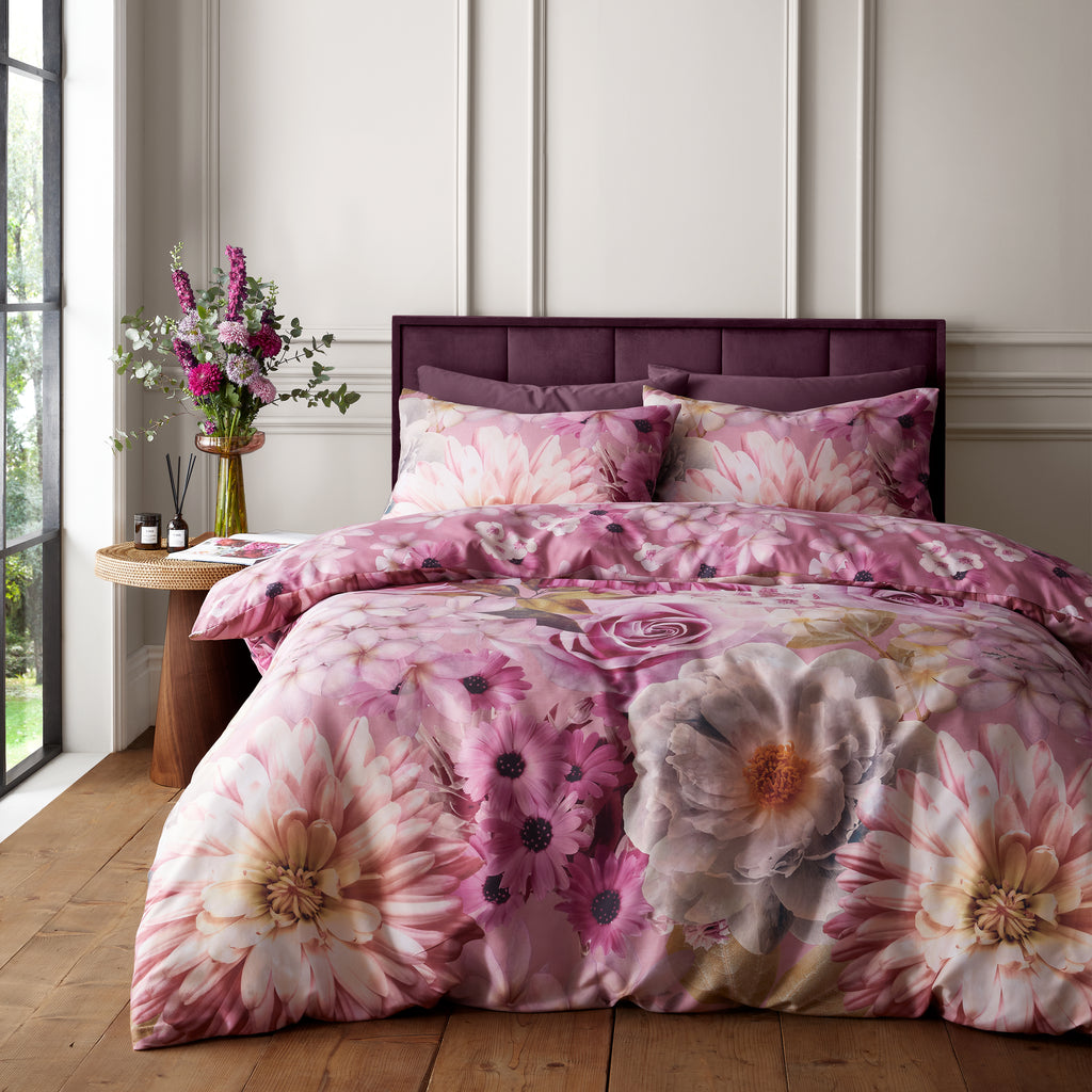 Royal Horticultural Society Rosemoor Floral Pink Duvet Set