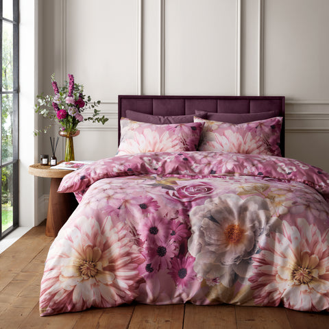 Royal Horticultural Society Rosemoor Floral Pink Duvet Set