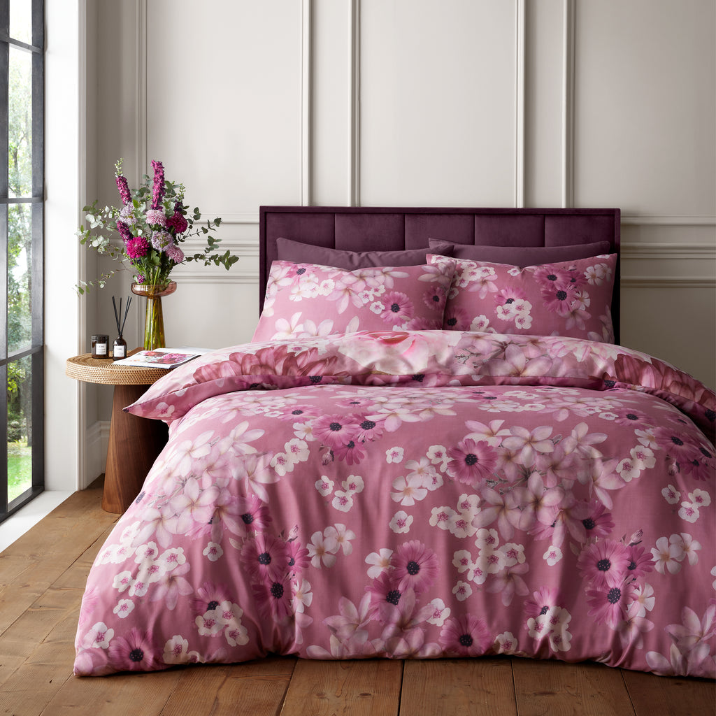Royal Horticultural Society Rosemoor Floral Pink Duvet Set