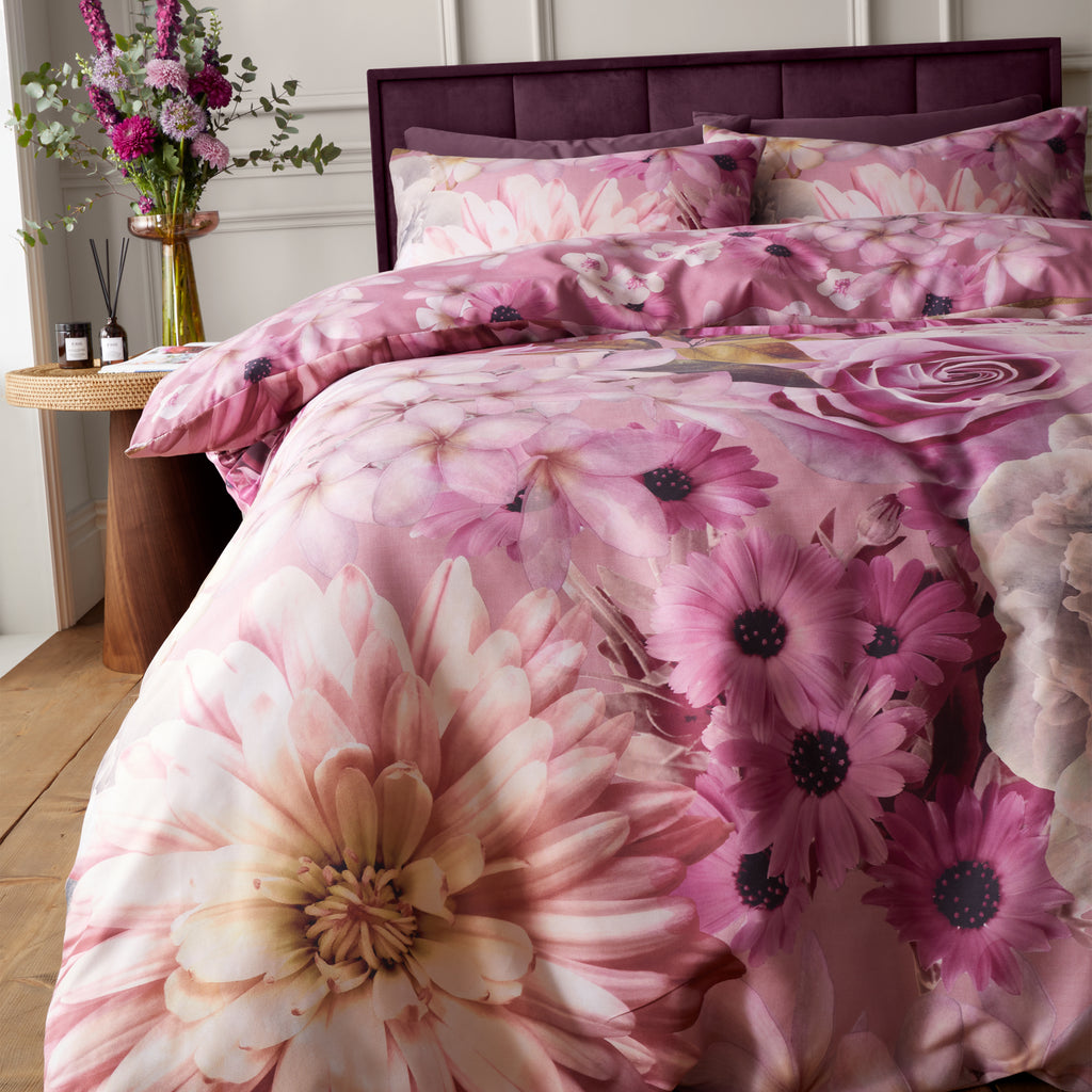 Royal Horticultural Society Rosemoor Floral Pink Duvet Set