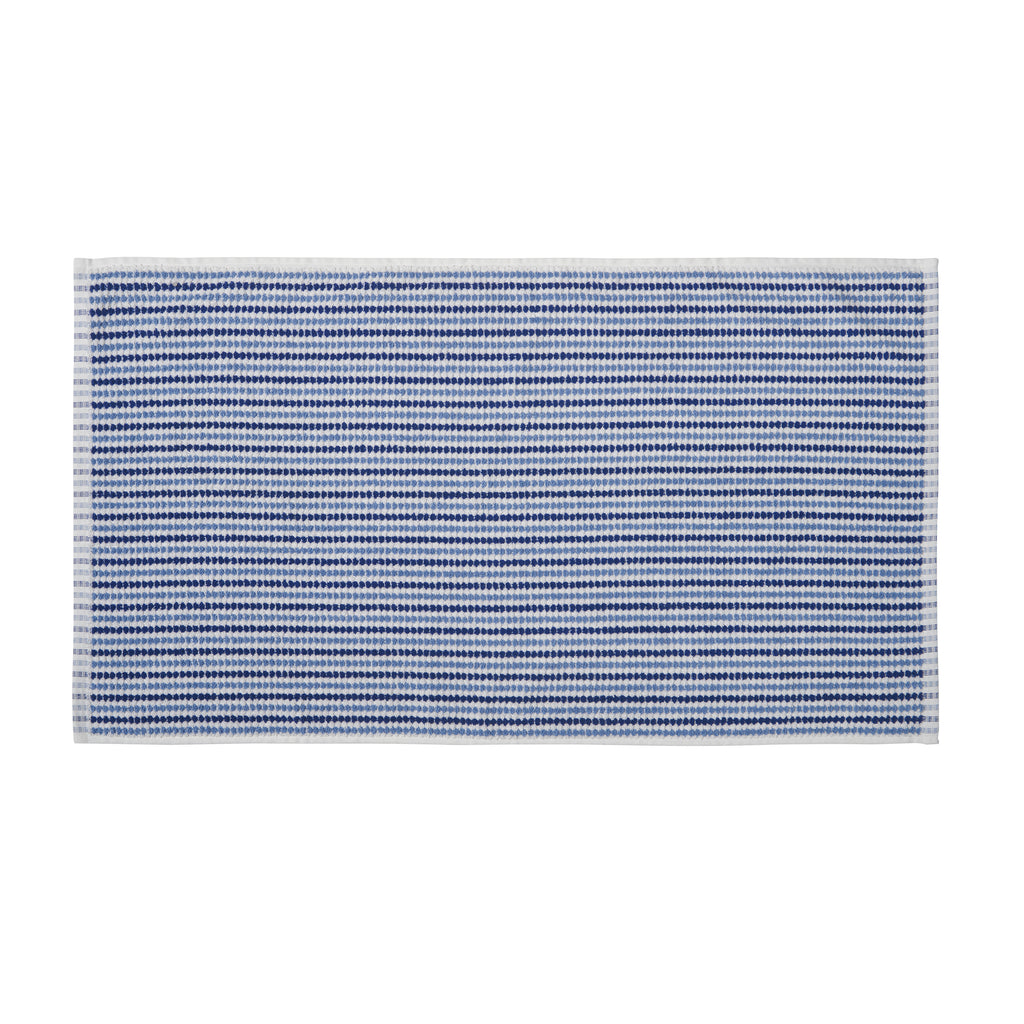 Catherine Lansfield Rice Weave Stripe 100% Cotton 500gsm Blue Towels