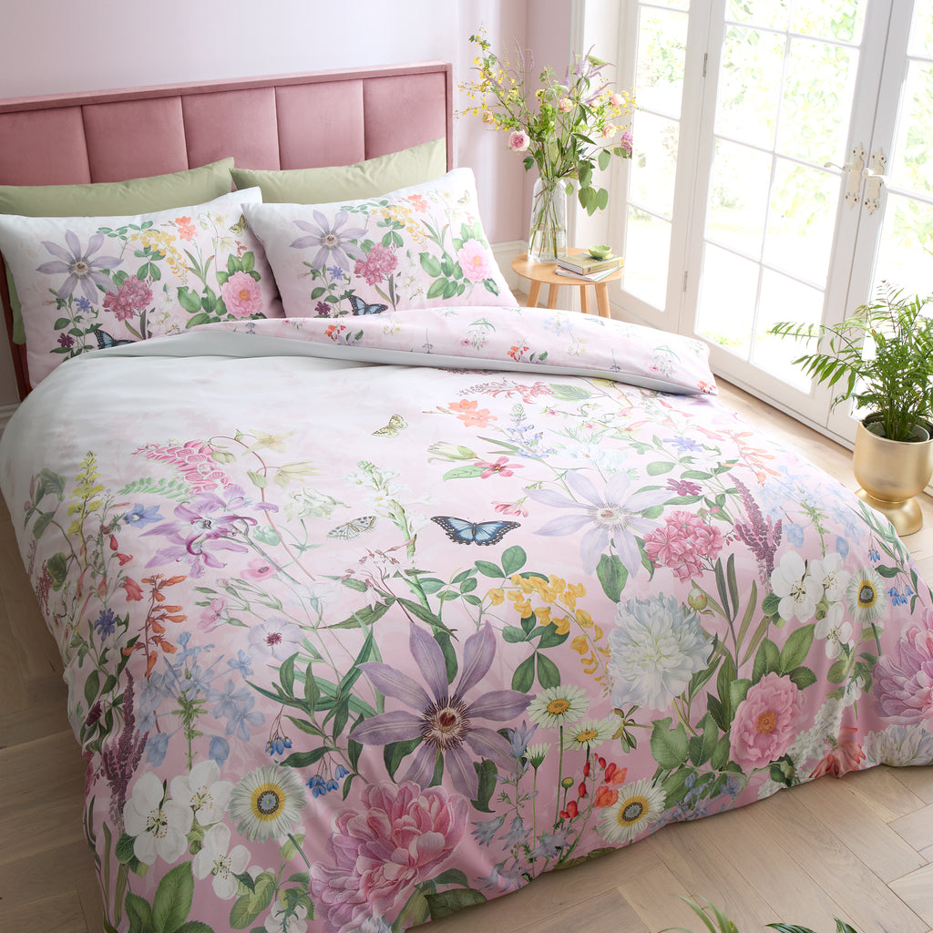Royal Horticultural Society Enchanted Butterfly Garden Pink Duvet Set