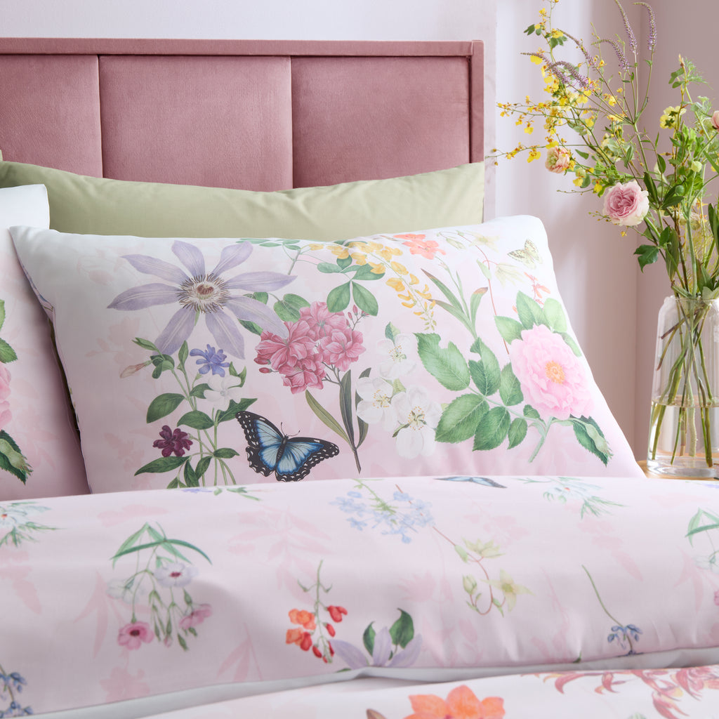 Royal Horticultural Society Enchanted Butterfly Garden Pink Duvet Set