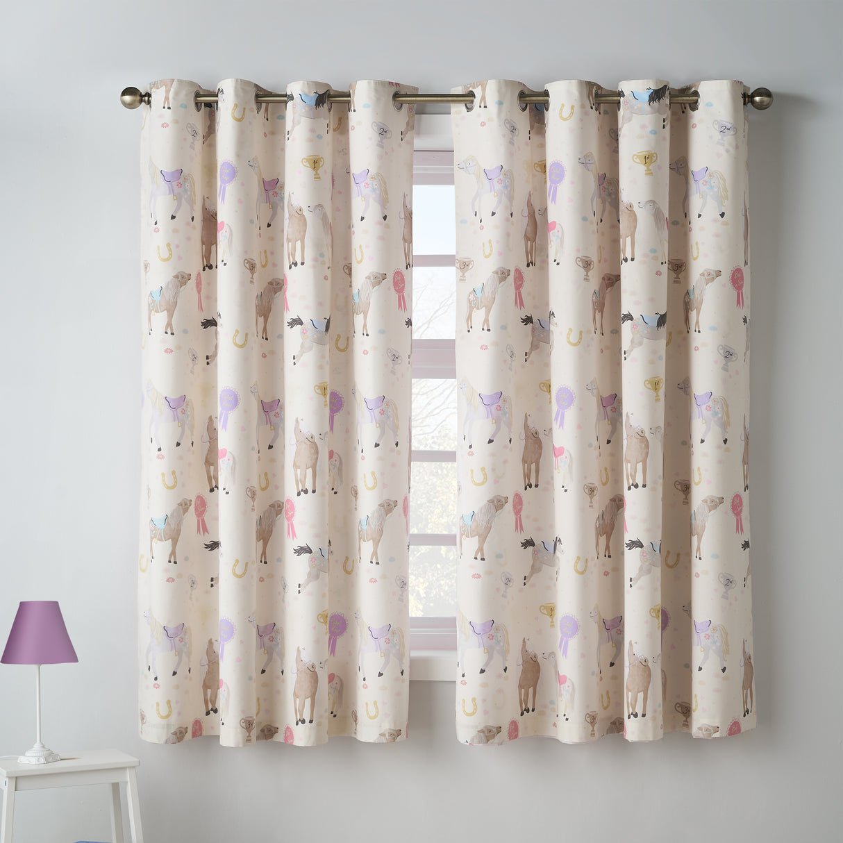 Catherine Lansfield Kids Happy Horses Cream/Pink Duvet Set