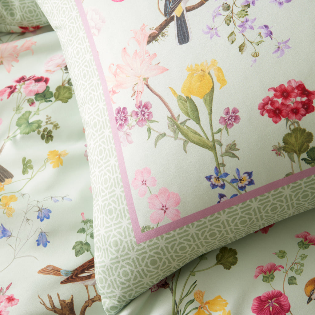 Royal Horticultural Society Birds in Bloom Green Duvet Set