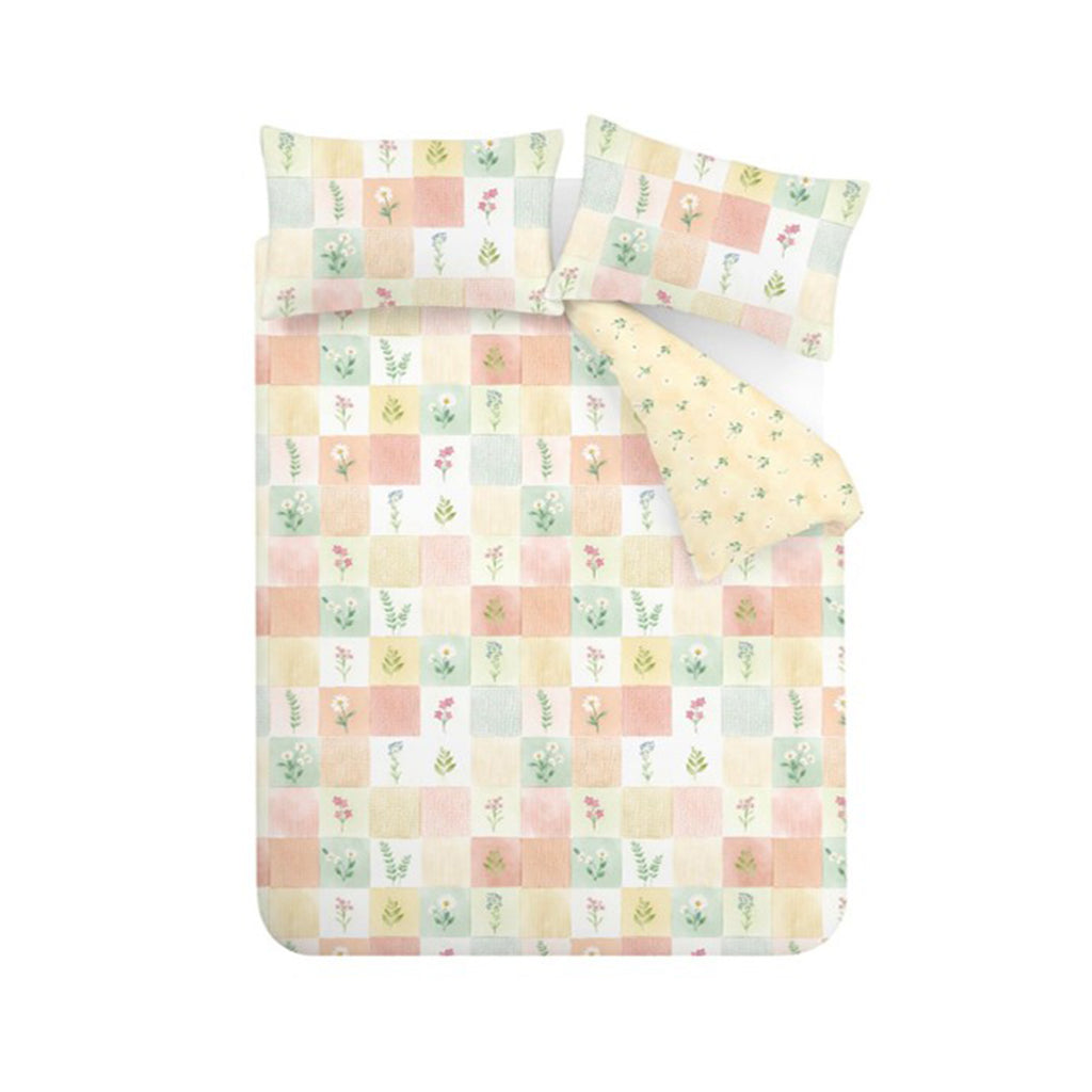 Catherine Lansfield Daisy Patchwork Yellow Duvet Set