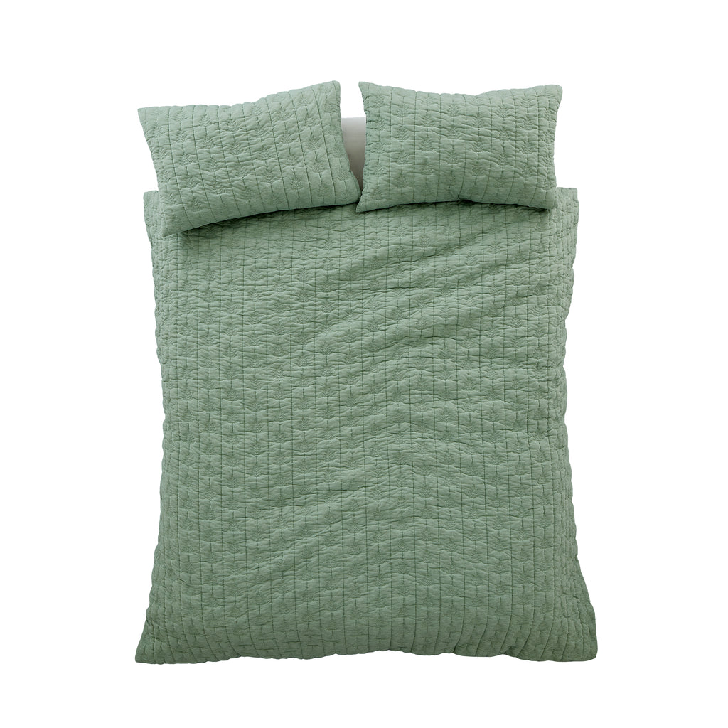 Pineapple Elephant Tamba Jersey Leaf Green Duvet Set