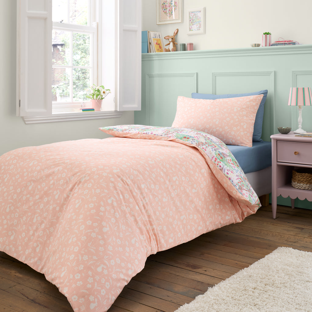 Belle & Boo Meadow Bunnies Blue Duvet Set