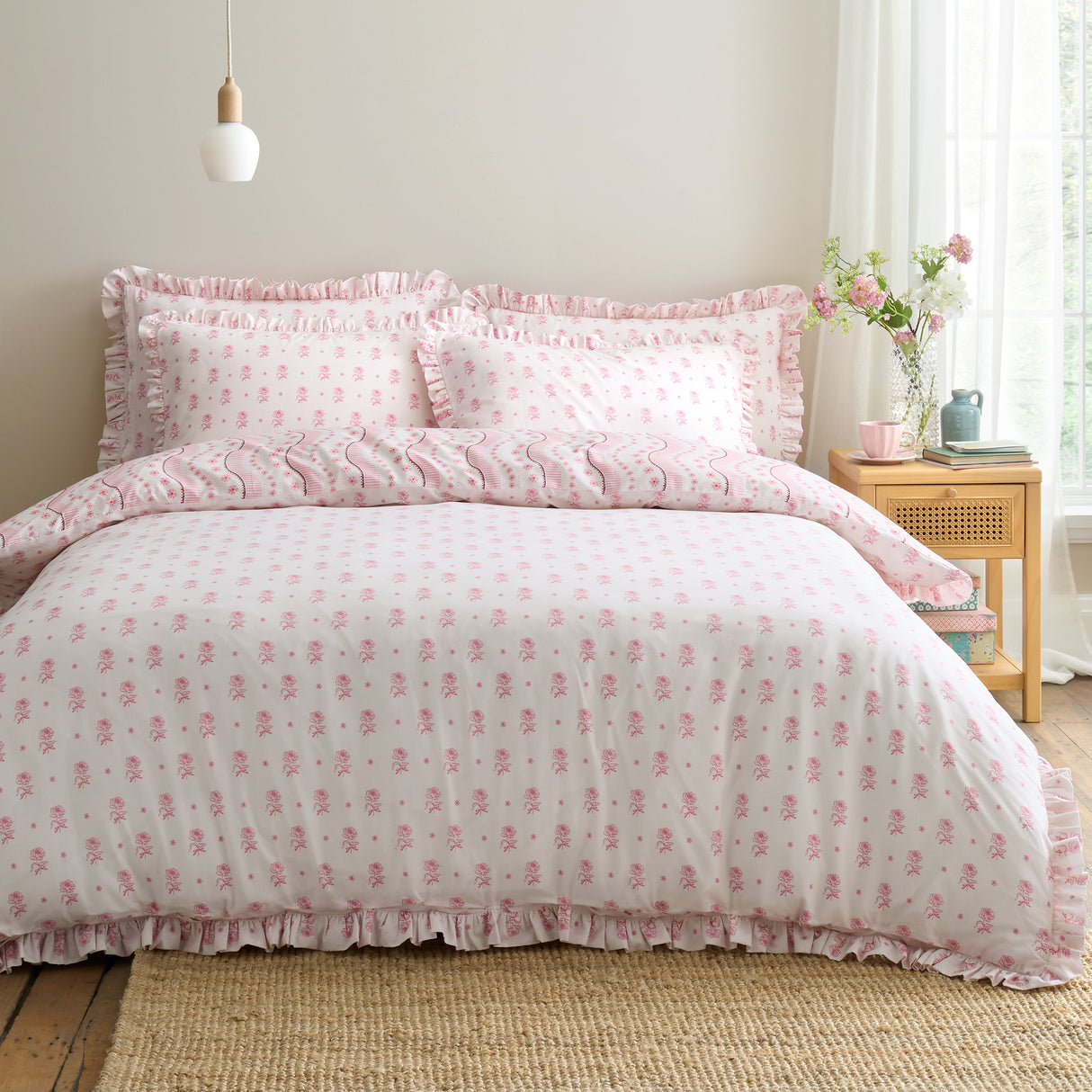 Cath Kidston Spitalfield Silk Stripe Pink Duvet Set