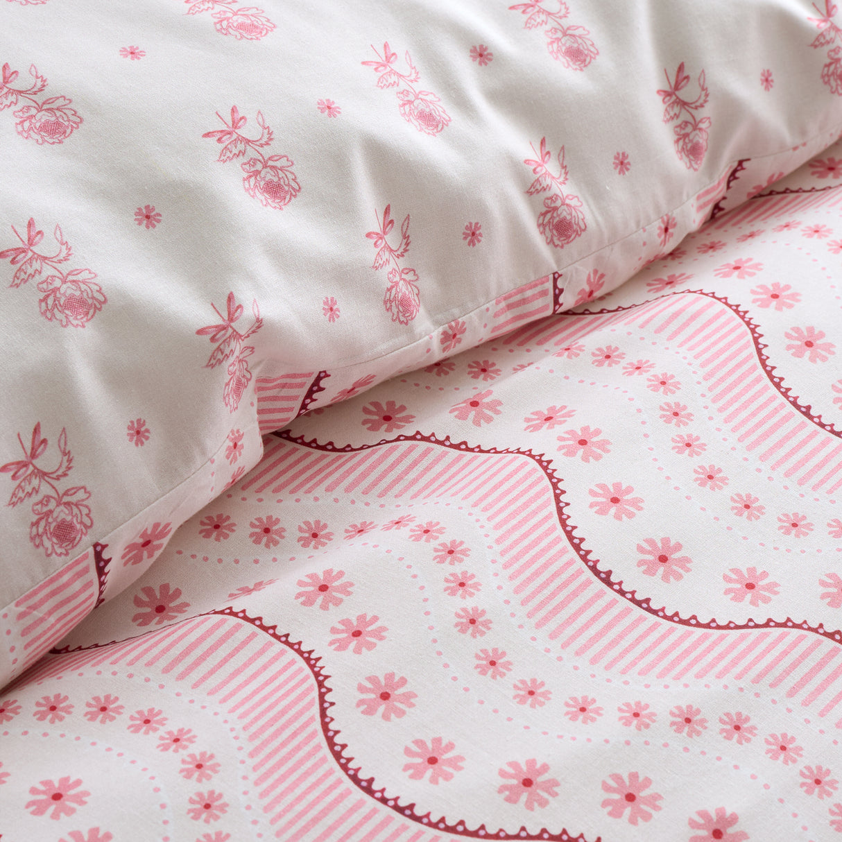 Cath Kidston Spitalfield Silk Stripe Pink Duvet Set