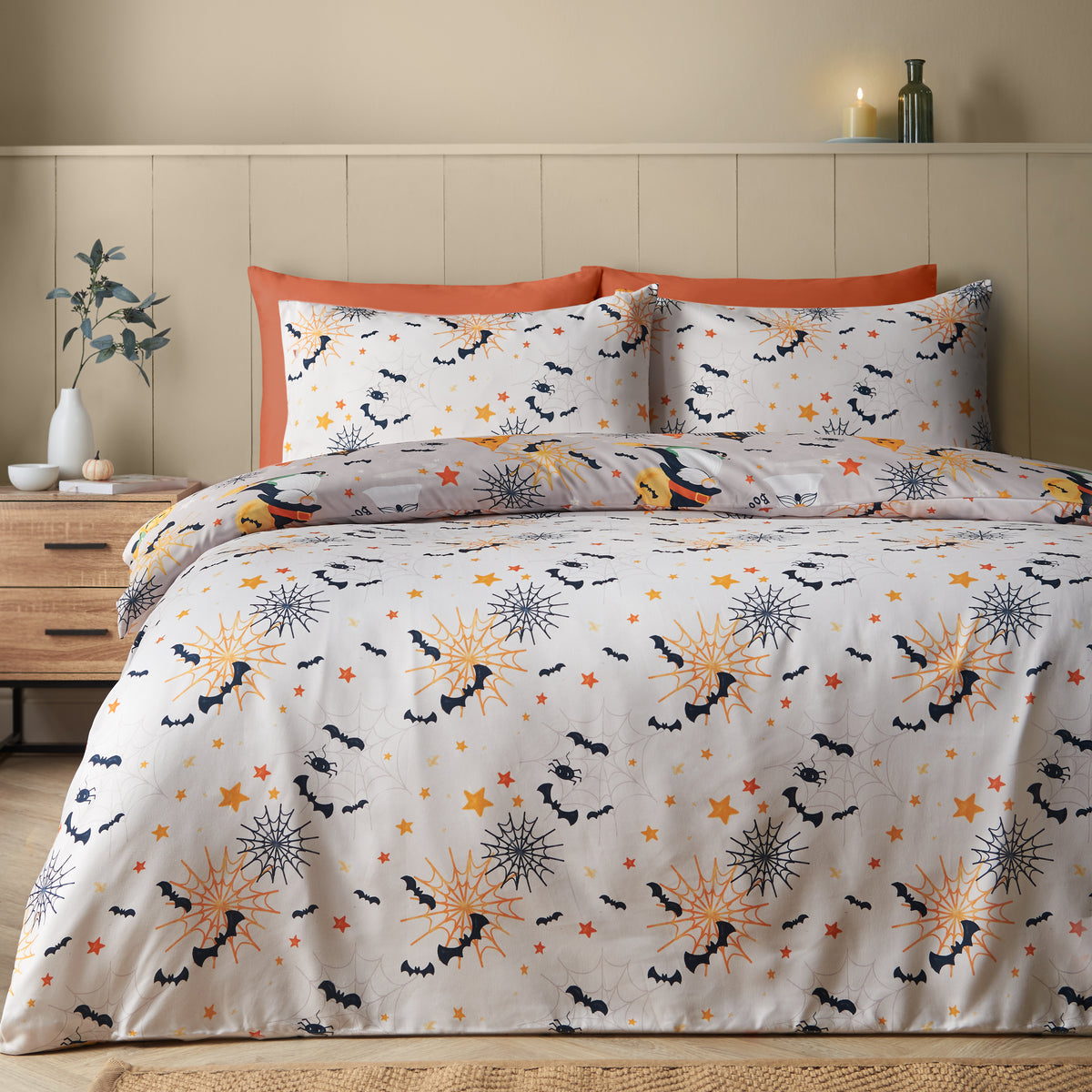 Catherine Lansfield Halloween Gonks Natural Duvet Set