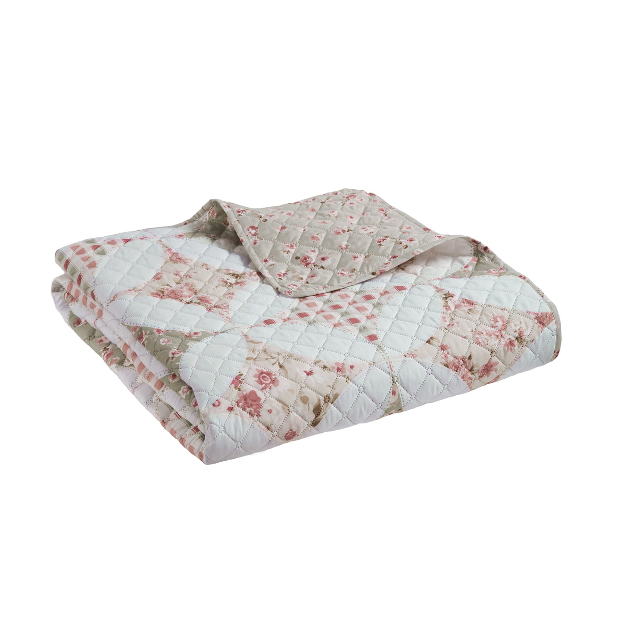 Catherine Lansfield Pinsonic Patchwork Green Duvet Set