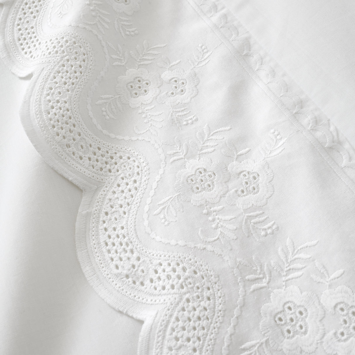 Bianca Fine Linens Elise Lace White Duvet Set