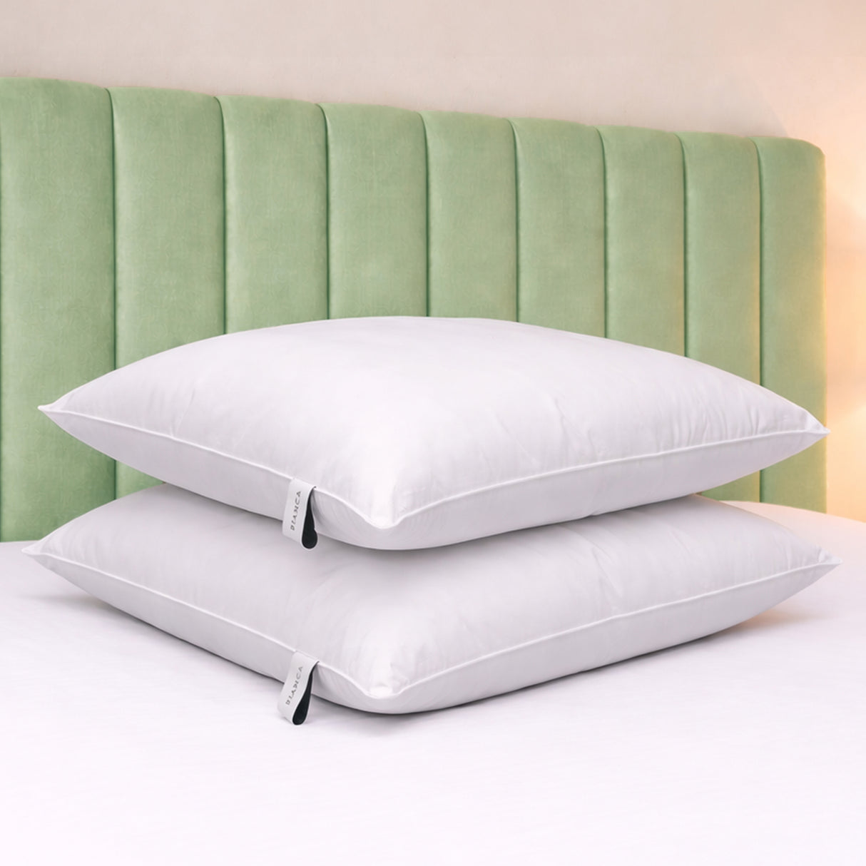 Bianca Fine Linens 100% Cotton Anti-Allergy Pillow Pair