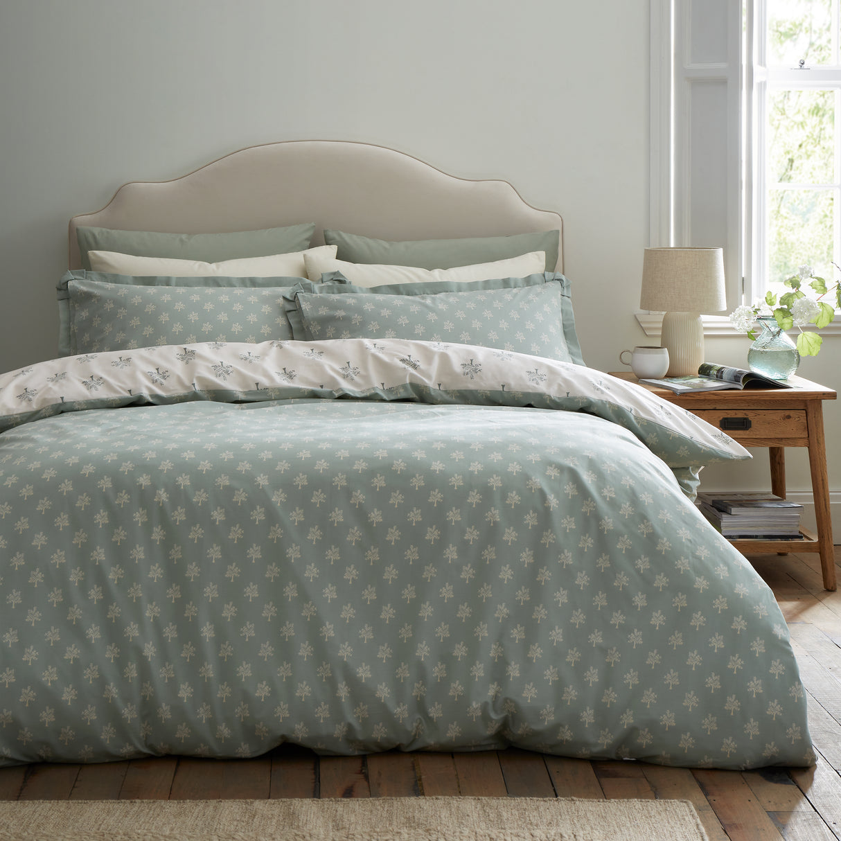 Emily Bond Dapplewood Trees Cream/Green Duvet Set