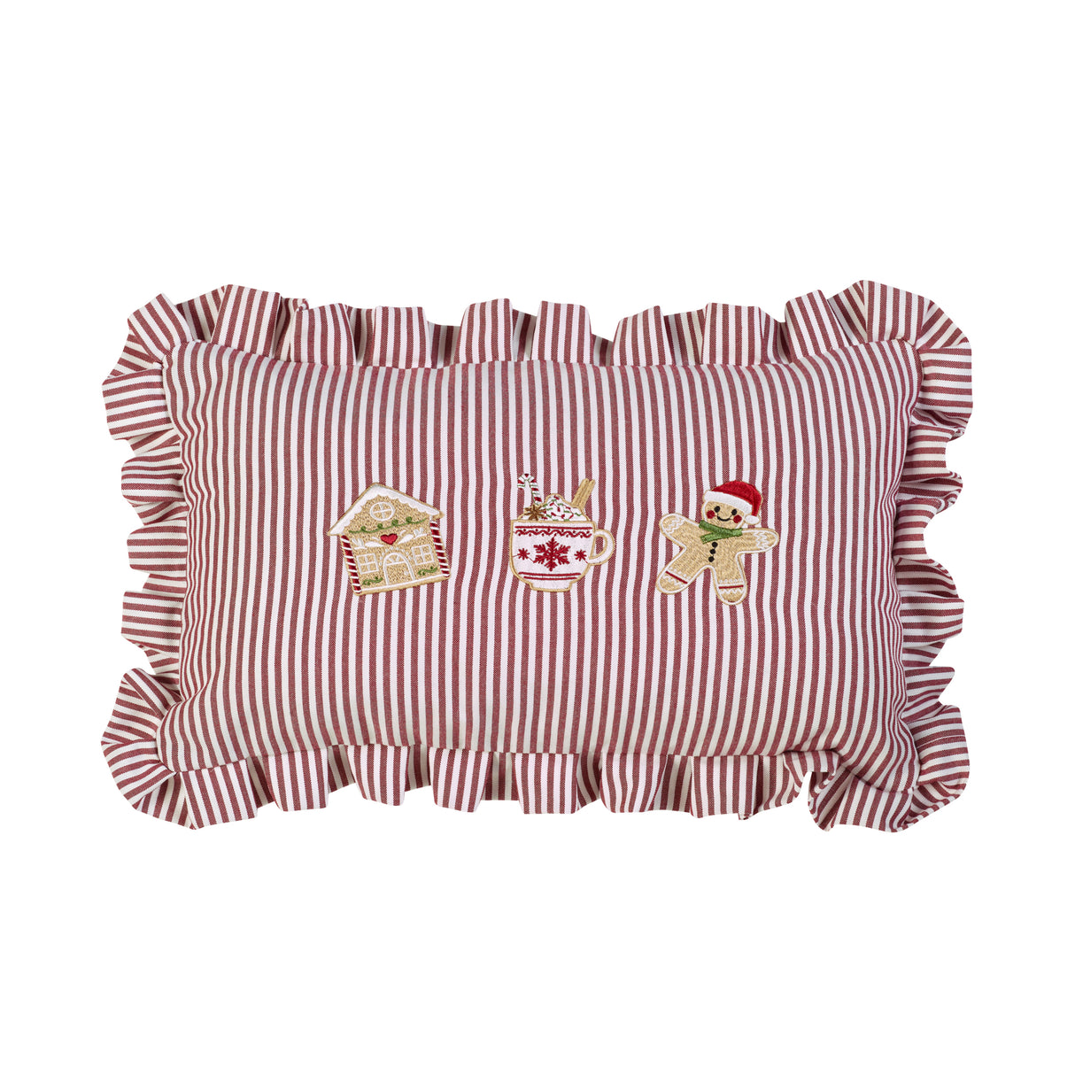 Catherine Lansfield Christmas Gingerbread Stripe Natural Duvet Set