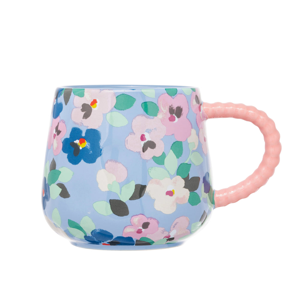 Cath Kidston CKPPBLTBILMUG Painted Pansies Blue Twisted Handle Mug