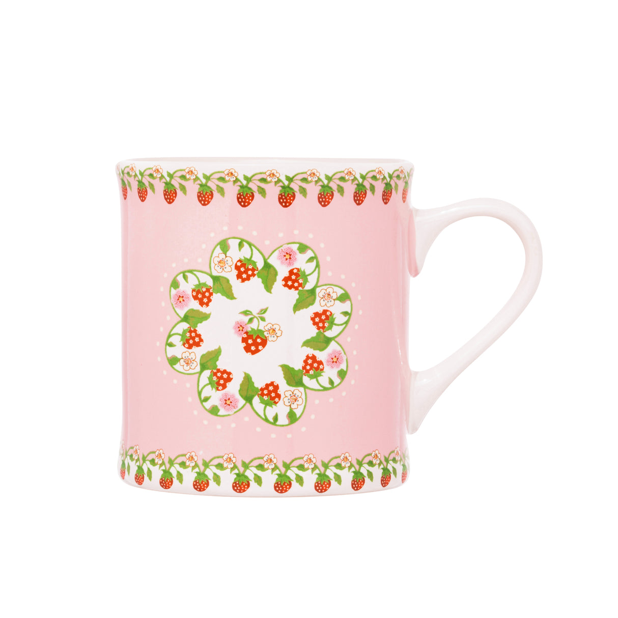 Cath Kidston CKSBPNKMOLMUG Strawberry Border Pink Mollie Mug