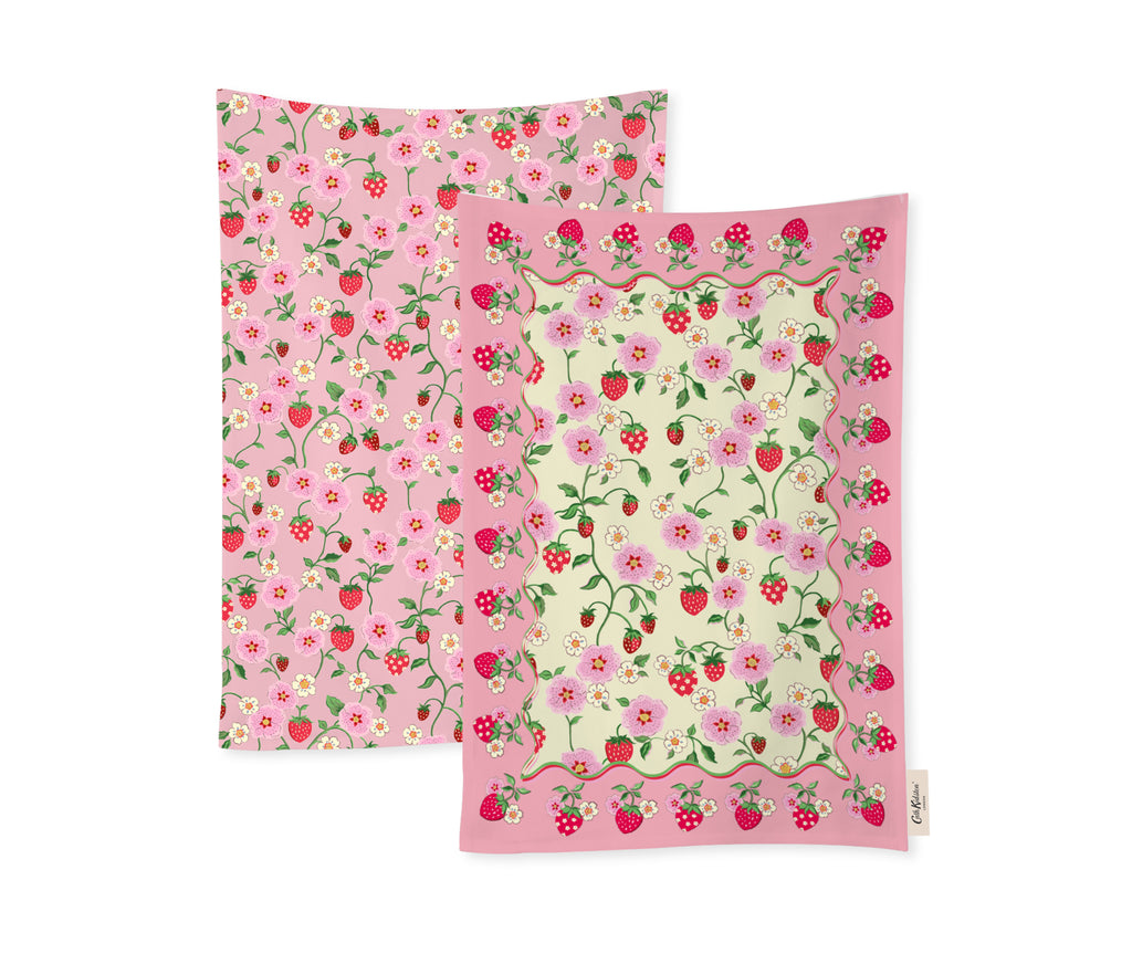 Cath Kidston CKSRTTOWEL2 Strawberry 2 Pack Tea Towels