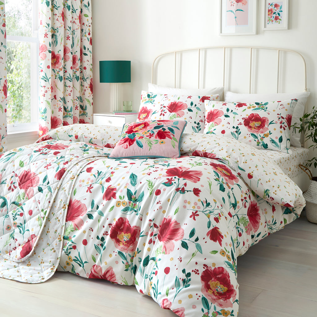 Dreams n Drapes Abstract Poppy Red Duvet Set