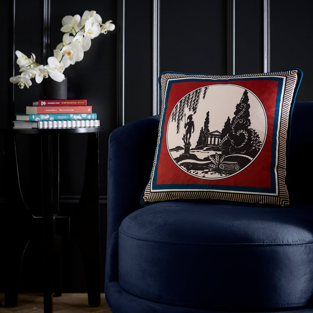 Laurence Llewelyn Bowen Arcadia Red 43cm x 43cm Polyester Filled Cushion