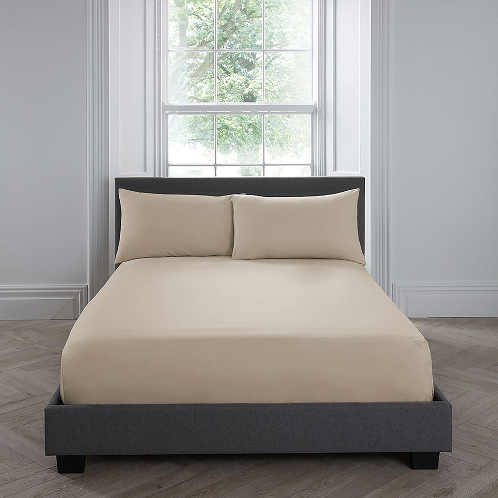 Appletree Plain Dye 100% Cotton 200 Thread Count Natural Sheets