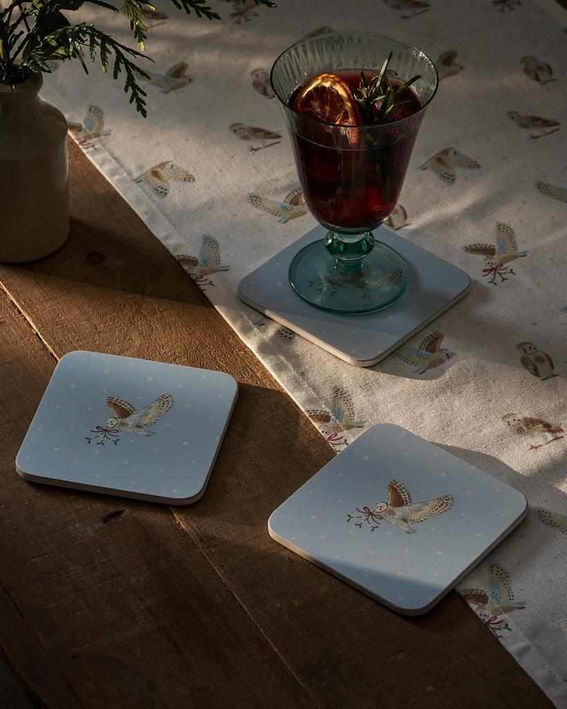 COC12001 Sophie Allport Snowy Owls Coasters Set of 4