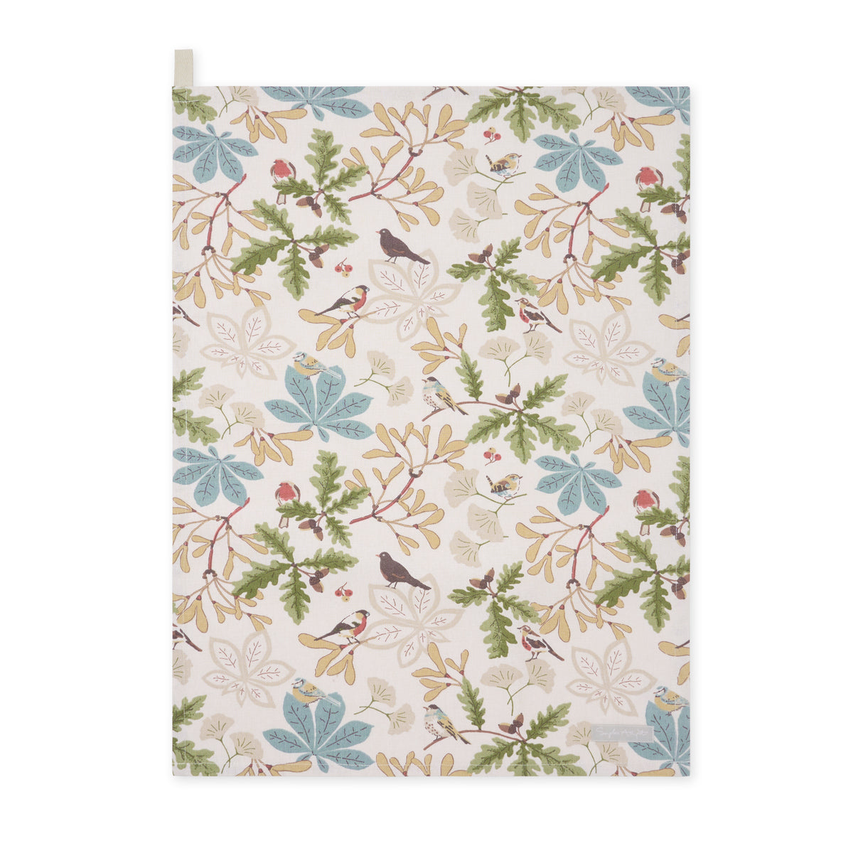 ALL142601 Sophie Allport Orchard Birds Tea Towel