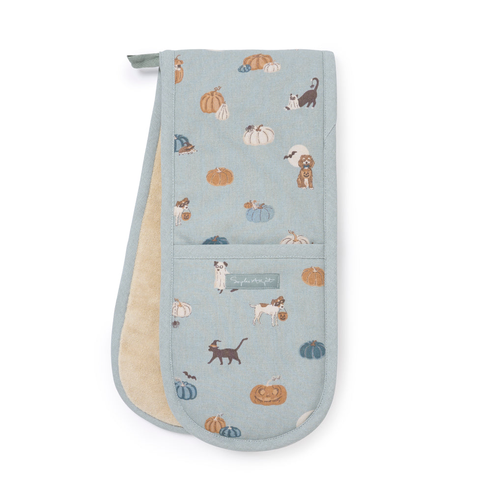 ALL144100 Sophie Allport Paws & Pumpkins Double Oven Glove