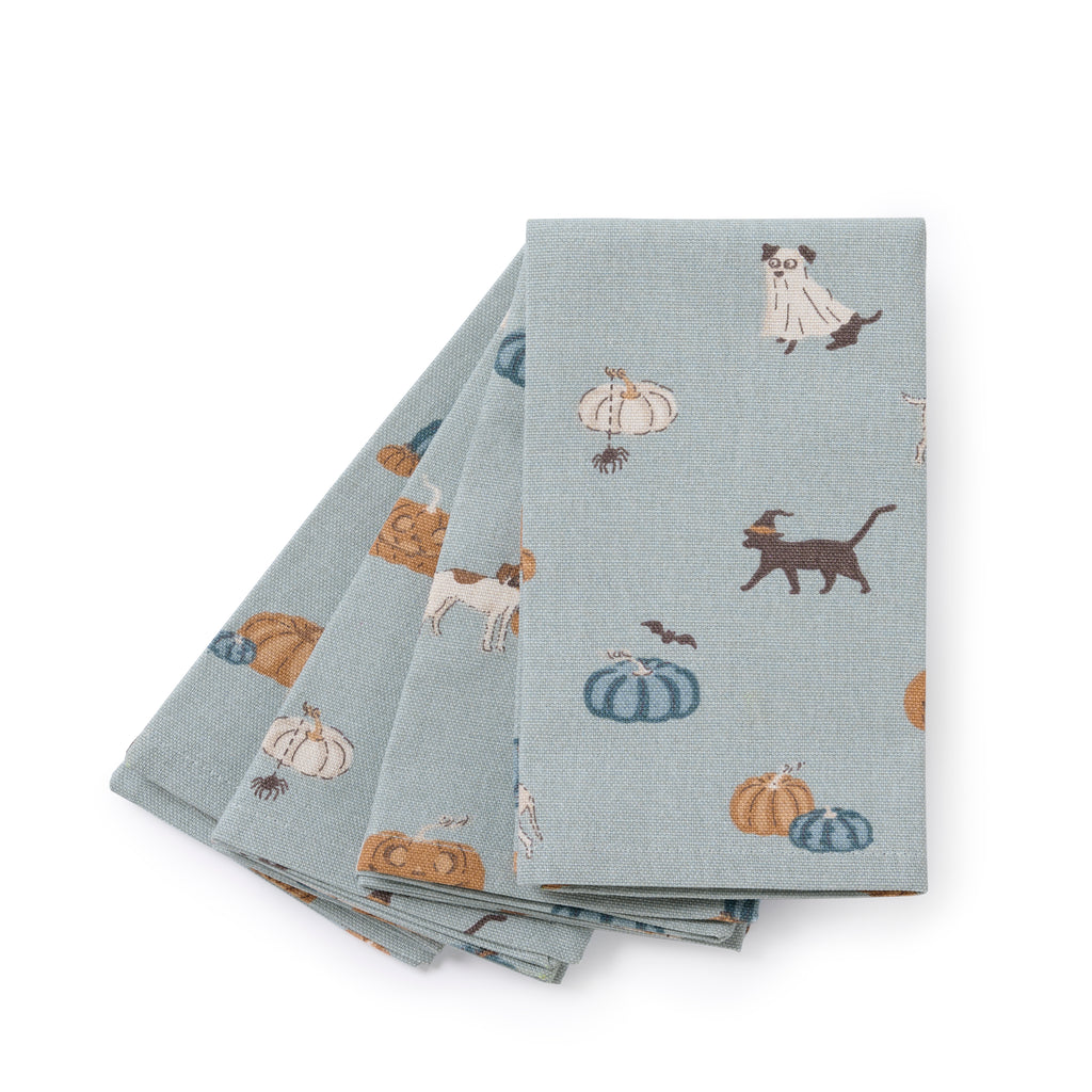 ALL14300 Sophie Allport Paws & Pumpkins Napkins Set of 4