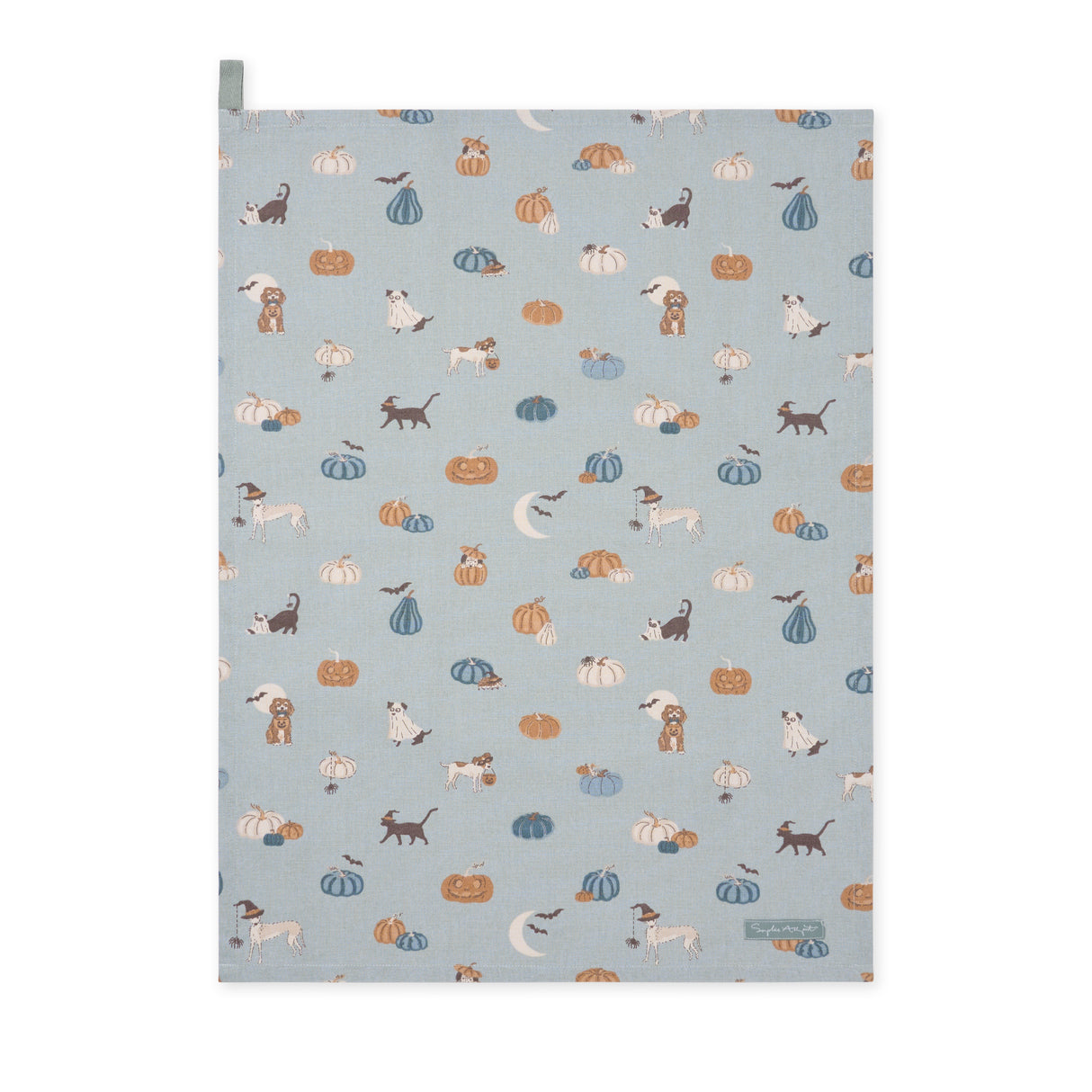 ALL144601 Sophie Allport Paws & Pumpkins Tea Towel