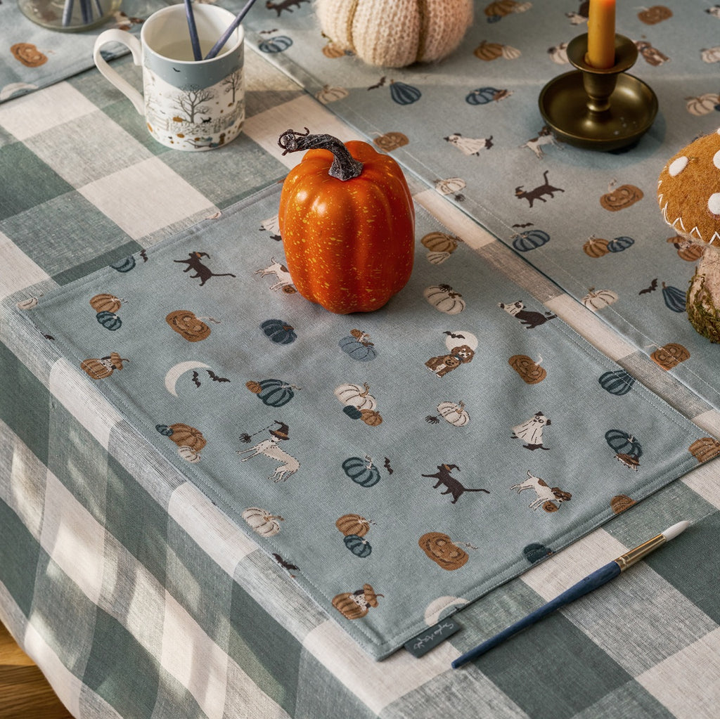 ALL144820WS Sophie Allport Paws & Pumpkins Fabric Washable Placemat Set of 2