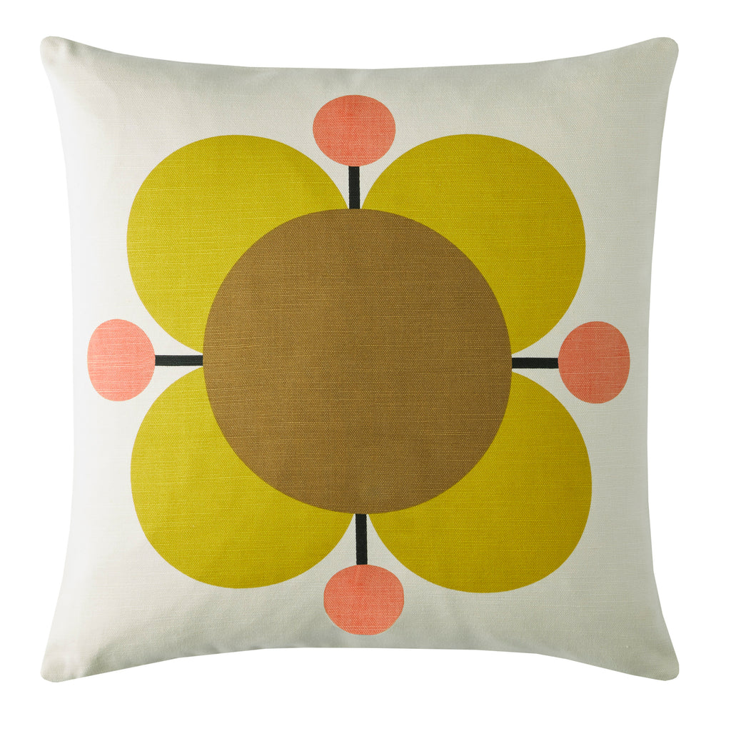 Orla Kiely Atomic Flowers Primrose 45cm x 45cm Microfibre Filled Cushion
