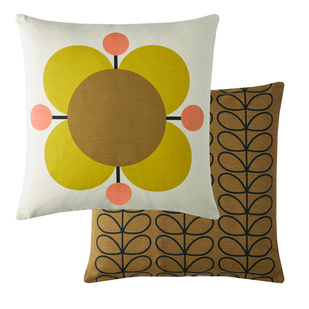 Orla Kiely Atomic Flowers Primrose 45cm x 45cm Microfibre Filled Cushion