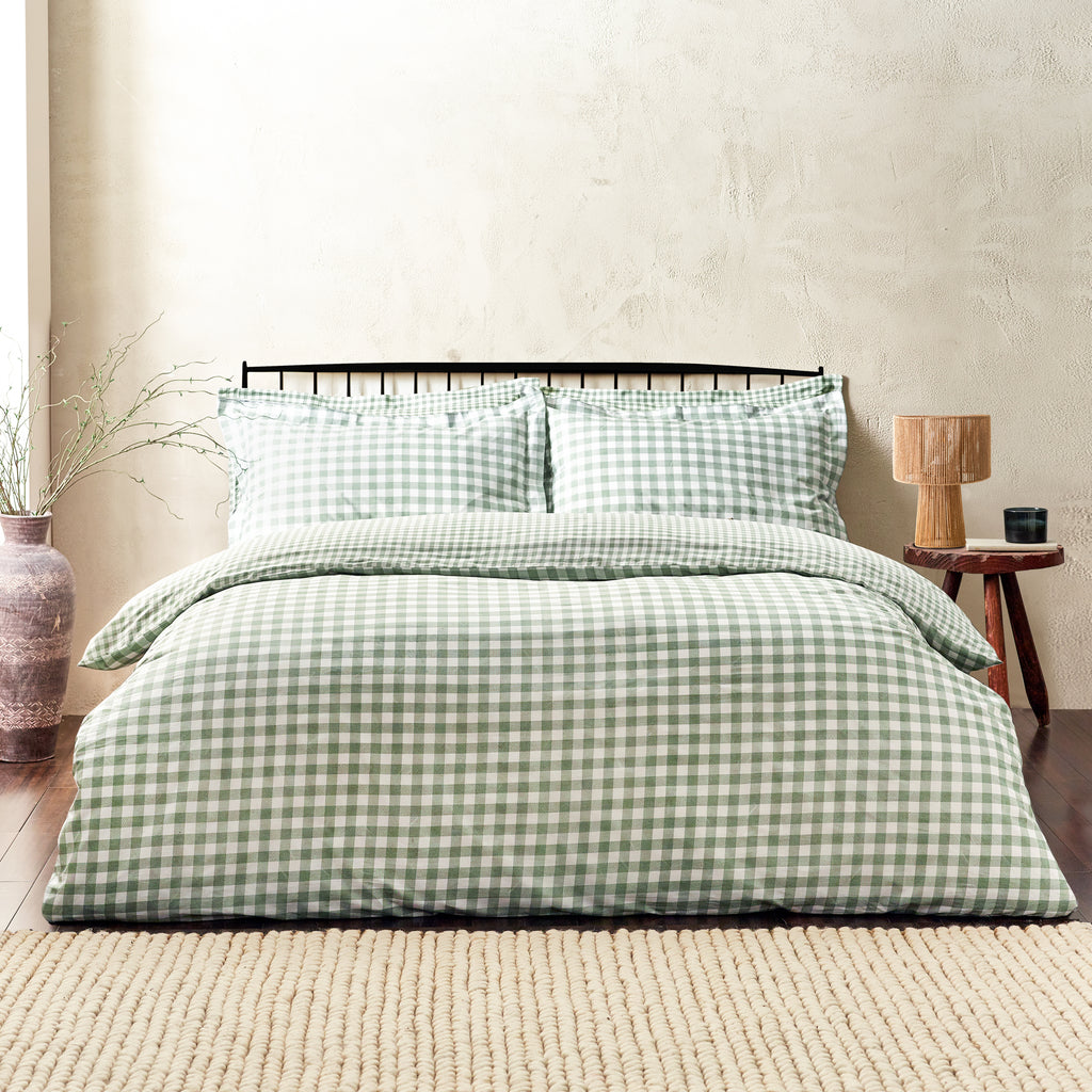 The Linen Yard Barton Check Reversible Duvet Set