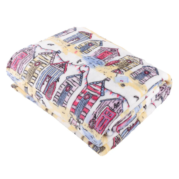 Furn Beach Huts Multi 130cm x 150cm Fleece Throw