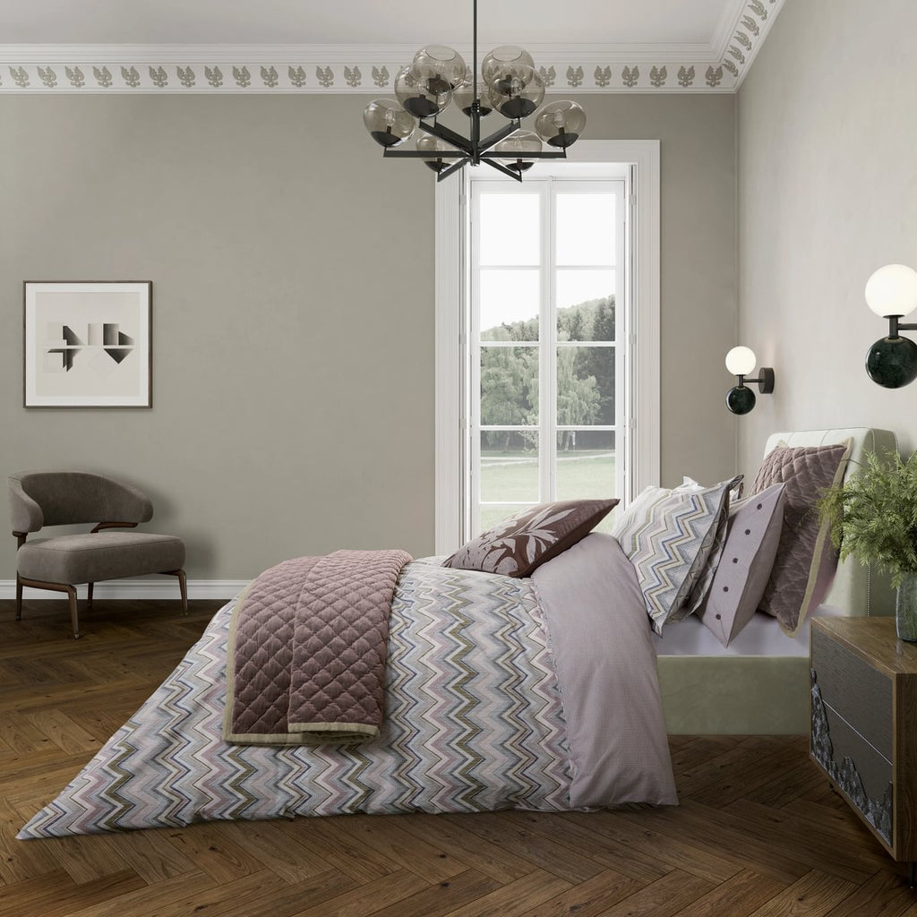 Bedeck of Belfast Claudia Dusky Pink & Olive Green Duvet Set