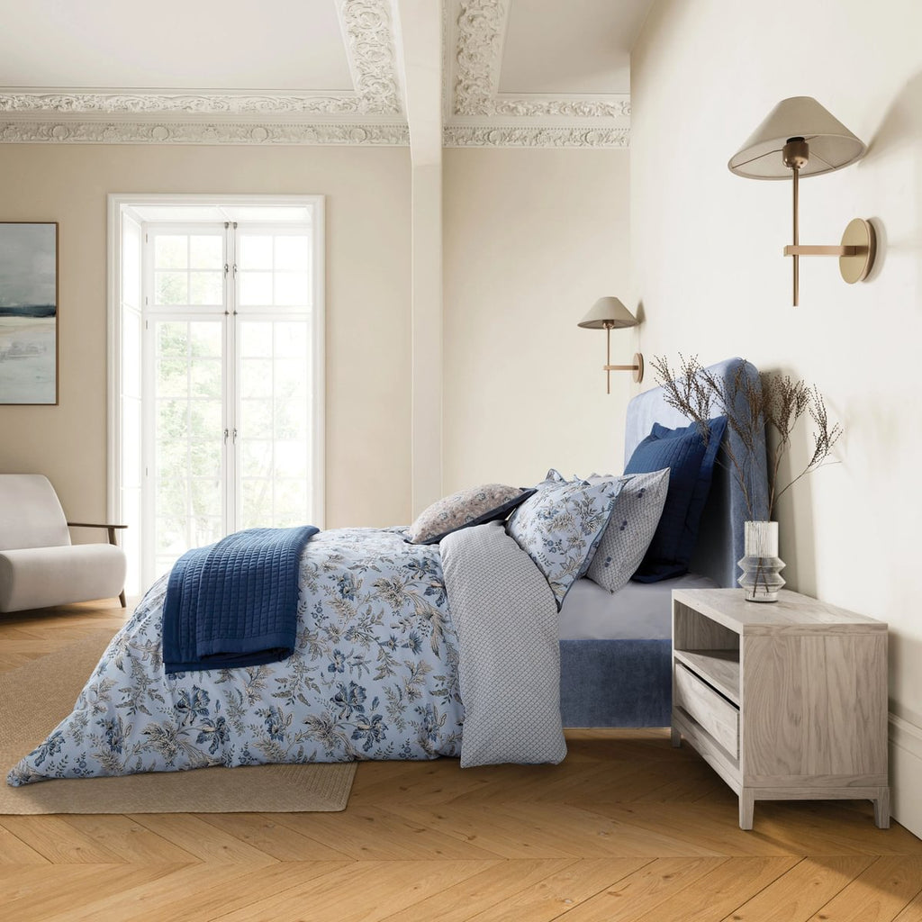 Bedeck of Belfast Lorelei Powder Blue & Linen Duvet Set