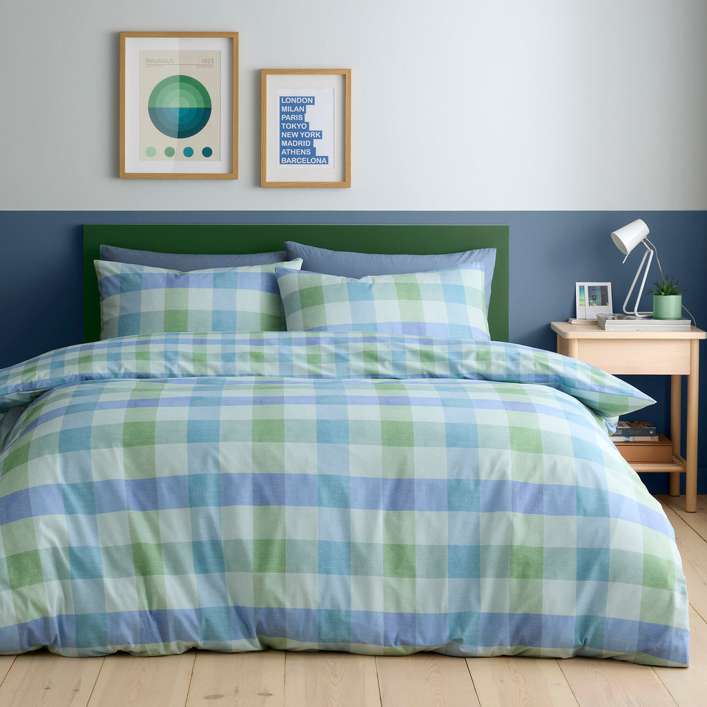 Fusion Bedding Block Check Duvet Set